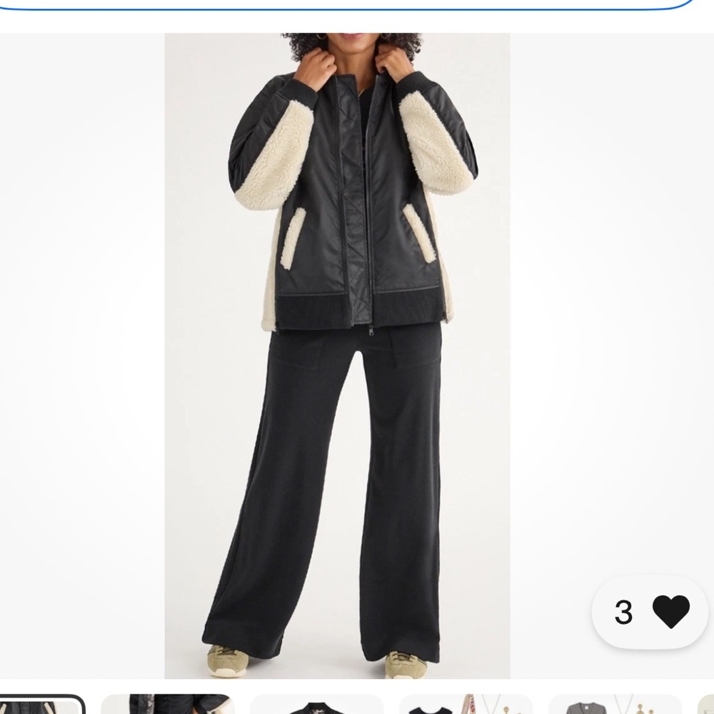 CAbi Charmisa  Black Cream Sherpa Jacket Medium EUC #4782